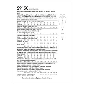 Simplicity Sewing Pattern S9150 Misses' Bodysuit & Mini Skirt Simplicity Sewing Pattern 9150