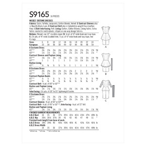 Simplicity Sewing Pattern S9165 Misses' Costumes Dress Simplicity Sewing Pattern 9165