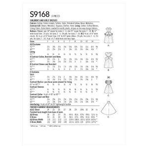 Simplicity Sewing Pattern S9168 Children's & Girls' Princess Costumes Simplicity Sewing Pattern 9168