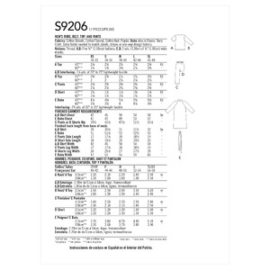Simplicity Sewing Pattern S9206 Men's Robe, Belt, Tops, Pants and Shorts Simplicity Sewing Pattern 9206
