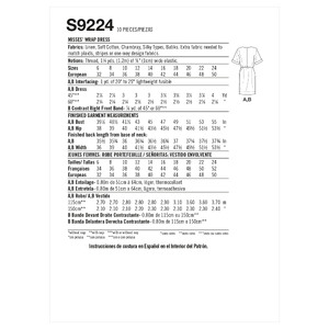 S9224 MISSES' WRAP DRESS Simplicity Sewing Pattern 9224