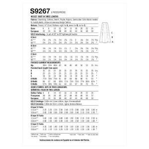S9267 MISSES' SKIRT Simplicity Sewing Pattern 9267