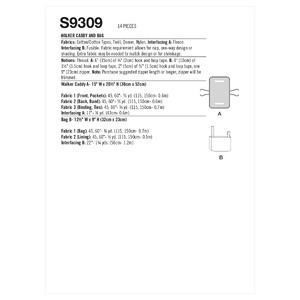 S9309 WALKER CADDY & BAG Simplicity Sewing Pattern 9309