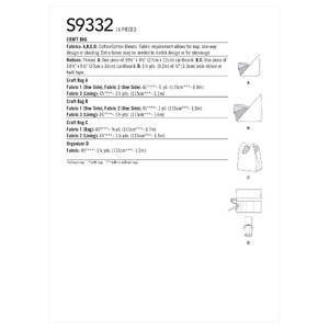 S9332 CRAFT BAGS Simplicity Sewing Pattern 9332