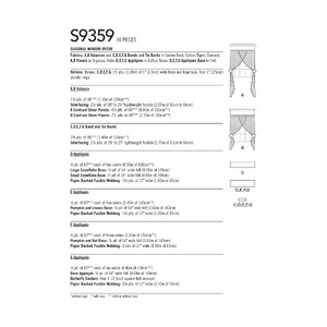 S9359 SEASONAL WINDOW D?ëCOR Simplicity Sewing Pattern 9359