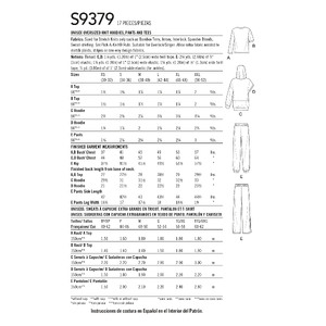 S9379 UNISEX HOODIE PANT & TEE Simplicity Sewing Pattern 9379