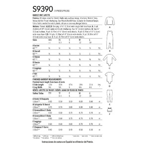 S9390 BABIES' KNIT LAYETTE Simplicity Sewing Pattern 9390
