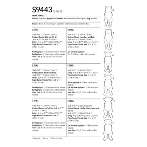 S9443 ANIMAL TOWELS Simplicity Sewing Pattern 9443
