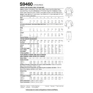 S9460 TODDLER/CHILD SPORTSWEAR Simplicity Sewing Pattern 9460