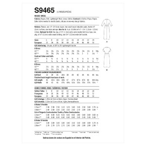 S9465 MISSES' DRESS Simplicity Sewing Pattern 9465