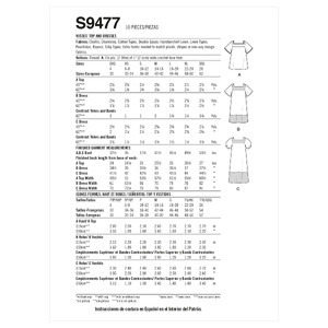 S9477 MISSES' TOP AND DRESSES Simplicity Sewing Pattern 9477