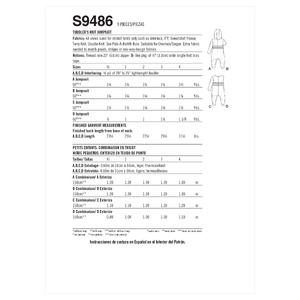 S9486 TODDLERS' KNIT JUMPSUIT Simplicity Sewing Pattern 9486