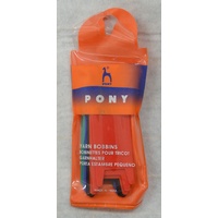 Pony Yarn Bobbins Small (60224) Pack of 10, Overall Size 25 x 65mm, Assorted Colours