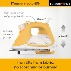 Oliso Pro Smart Iron TG1600 ProPlus Yellow For Sewers, Quilters & Crafters
