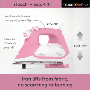 Oliso Pro Smart Iron TG1600 ProPlus PINK For Sewers, Quilters & Crafters