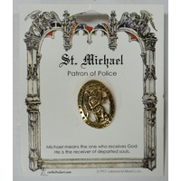 St. Michael Patron Saint Lapel Pin, Gold Tone, Patron of Police