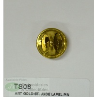 St. Jude Patron Saint Lapel Pin, Gold Tone, Saint Of The Impossible