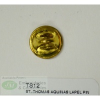 St. Thomas Aquinas Patron Saint Lapel Pin, Gold Tone, Dominican
