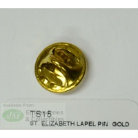 St. Elizabeth Lapel Pin, Gold Tone, Daughter of the King of Hungry