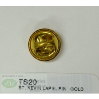 St. Kevin Lapel Pin, Gold Tone, Patron To Resist Temptation