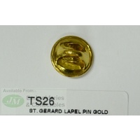 St. Gerard Lapel Pin, Gold Tone, Patron of Tailors and Garment Workers