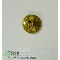 Our Lady Of Fatima Lapel Pin, Gold Tone