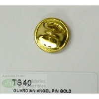 Guardian Angel Lapel Pin, Gold Tone, Watch Over and Protect Me