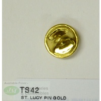 St. Lucy Lapel Pin, Gold Tone, Patron Saint of Blindness