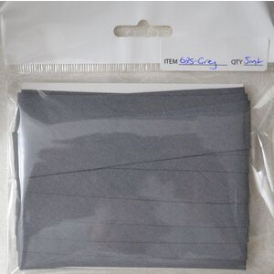 100% Cotton Bias Binding, 25mm Single Folded, GREY, Per 5 Metre Packet