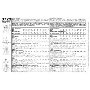 Women's Costumes Simplicity Sewing Pattern 3723