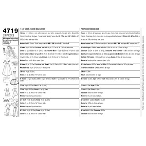 Doll Clothes Simplicity Sewing Pattern 4719