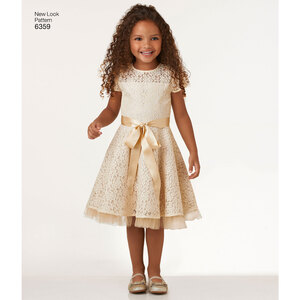 New Look Pattern 6359 Child's Dresses with Lace and Trim Details