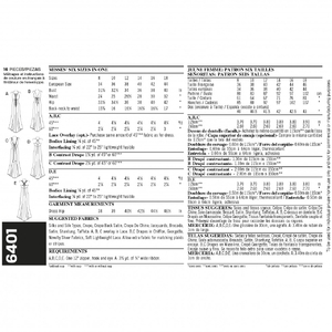 New Look Pattern 6401 Misses Special Occasion Dresses