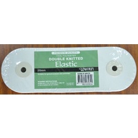 Uni-Trim Premium Double Knitted 25mm Elastic White, FULL 30m Roll