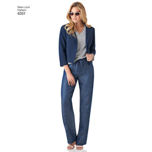 New Look Sewing Pattern 6351 Misses' Jacket, Pants, Skirt and Knit Top