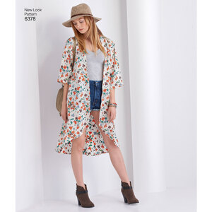 New Look Sewing Pattern 6378 Misses' Easy Kimonos with Length Variations