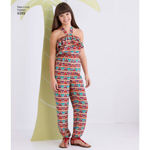 New Look Sewing Pattern 6389 Girls' Easy Jumpsuit, Romper and Dresses