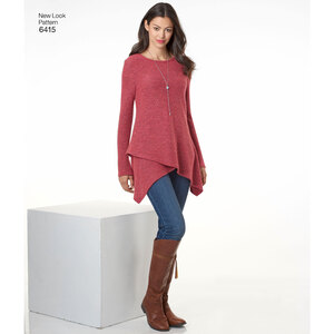 New Look Sewing Pattern 6415 Misses' Knit Tunics