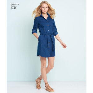 New Look Sewing Pattern 6449 Misses' Easy Shirt Dress and Knit Dress