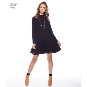 New Look Pattern 6469 Misses' Easy Knit Dress with Length and Sleeve Variations