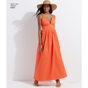 New Look Pattern 6491 Misses' Dresses in Two Lengths with Bodice Variations