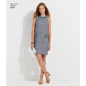 New Look Pattern 6500 Misses' Dress with Neckline, Sleeve, and Pocket Variations