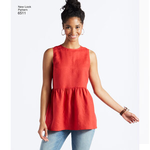 New Look Pattern 6511 Misses' Tops With Length and Sleeve Variations