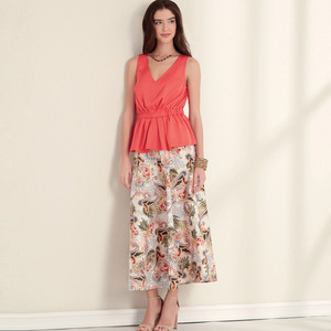 New Look Sewing Pattern N6668 Misses' Pull-Over V-Neck Sleeveless Top With Elastic Waist & Skirt