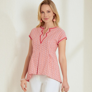 New Look Sewing Pattern N6672 Misses' Pull-Over Top or Tunic With Pleat & Trim Detail