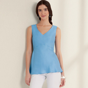 New Look Sewing Pattern N6673 Misses' Tops With Lined Bodices Are Short Sleeved Or Sleeveless