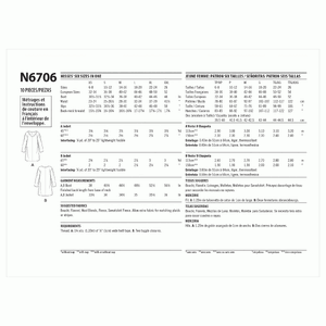 New Look Sewing Pattern N6706 Misses' Jacket or Tunic