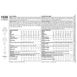 Men's Cosplay Costumes Simplicity Sewing Pattern 1039AA