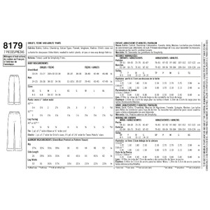 Pattern 8179 Child, Teen and Adult Lounge Pant Simplicity Sewing Pattern 8179