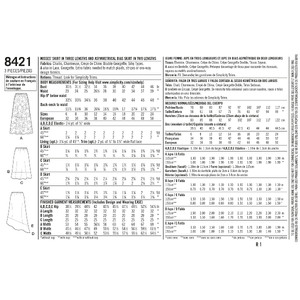 Pattern 8421 Women's Skirts in Three lengths with Hem Variations Simplicity Sewing Pattern 8421